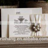 elegant wedding invitation card with crystal