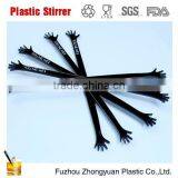 Orange Plastic Love Shape Swizzle Stick