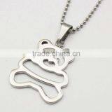 Wholesale Cute Stainless Steel Bear Pendant Necklace thumbnail-1
