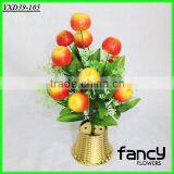 12 Heads Yellow-red Cheap Outdoor Bulk Plastic Artificial Foam Apple Plants