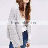 Cropped Cardigan in Fluffy Yarn jumpers&cardigans women 69% Nylon, 31% Acrylic