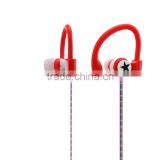 Factory Selling Stereo Sport Earhook Earbuds With Flat Cable,Flat Wire Earphone,