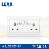 N6 Series Wall Switch 13A 2 Gang Socket