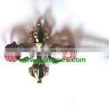 TIBETAN VAJRA HEALING STICK WITH CHAKRA CABS : Tibetan Healing Wands From Agate Guru Exports thumbnail-1