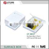 LY-SB37 CAT6 PCB Jack RJ45 Surface Plastic Electrical Mount Box