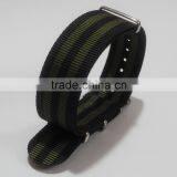 Black Grey Black Gray Stripe Nylon Canvas Wrist Watch Band thumbnail-6