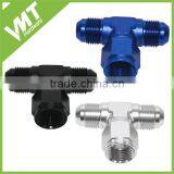 Anodized Blue Aluminum AN Tee Female Swivel on Side thumbnail-4