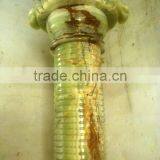 A GRADE DARK GREEN ONYX COLUMNS PILLARS CARVED TOP thumbnail-4