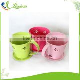 Mini cup shape garden planter with saucer