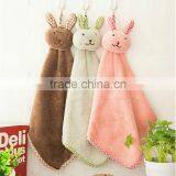 N105 Little Girls Cute Rabbit Jacquard Small Square Towel for Wholesale Yiwu Factory thumbnail-2