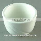 White Porcelain Cup With Embossed Wave Design thumbnail-2
