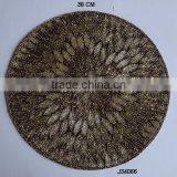 Glass Bead Place Mats in Round Shape and Differnt Shapes of Antique Gold Colour Available in More Colours and Patterns