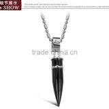 Top Quality Silver Black Gold 42*9mm Men's Bullet Stainless Steel Pendant Necklace thumbnail-6