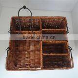 High Quality 3-tier Outdoor Caddy Organizer Plate Condiment Holder Portable Picnic Basket thumbnail-3