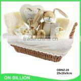 Fancy rectangular natural empty wicker baby gift basket