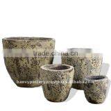 Ancient Glazed Pot, Antique Outdoor Planter thumbnail-1