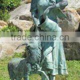 Garden Decorative Statue Feeding Goat Outdoor thumbnail-1