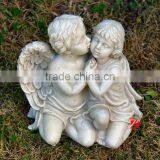 Life Size Fiberglass Statues of Boy and Girl With Wings thumbnail-1