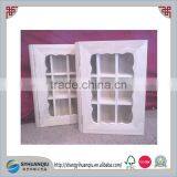 Polished Plain 9 Bags Wooden Coffee Box With Glass Lid thumbnail-3