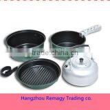 2-3 Person Aluminium Non Stick Camping Cookset /camping Non-stick Cookware Set