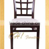 Single Wooden Solid Wood Dining Restaurant Cafe Chairs With PU Cushion thumbnail-3