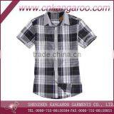 Mens Fashion 100%cotton Short Sleeve Plaid Shirt thumbnail-1