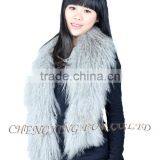 CX-S-31 Genuine Rainbow Tibetan Sheep Fur Scarf- Plus Size thumbnail-6