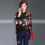 Maxnegio Lady Hot Style Floral Printed New Fashion Chiffon Blouse 2017 thumbnail-5