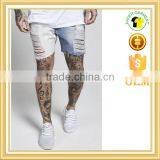 High Quality Denim Shorts Half Color Distressed Jeans Shorts Custom thumbnail-1