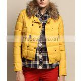 2015 Garments Factory Ladies Fashion Short Down Jacket With Detachable Fur Collar thumbnail-5