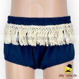 New Model Design Hot Summer Kids Plain Navy Decorative Fringe Free Panties Newborn Baby Toddle Girls Vintage Outside Diaper thumbnail-2