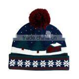 Knit Reflective Wholesale Winter Hats Faux Fur Pom Poms thumbnail-2