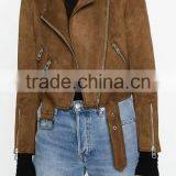 Runwaylover EY1066C 2016 New Fashion Short Women Suede Fabric Basic Jacket thumbnail-3