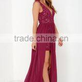 Make Way for Wonderful Berry Red Lace Maxi Dress thumbnail-2