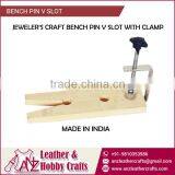 High Strength Jeweler's Craft Bench Pin V Slot and Clamp for Sale thumbnail-1