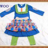 2015 Baby Clothes Turkey 3pcs Skirt Wholesale Kids Clothing Winter Tee w Pants Bib Wholesale Children's Boutique Clothing Sets thumbnail-1