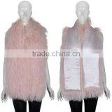 YR329 Customize Size Lots of Colors Real Mongolia Fur Scarf Tibet Lamb Fur Shawl thumbnail-2