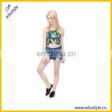 Wholesale Custom Printed Sleeveless Womens Crop Tops thumbnail-3