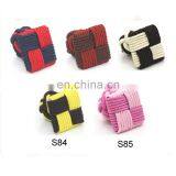 China Supplier Knitting Fabric Cufflinks Square Silk Knot Cuff Link Elastic Rope Cuff thumbnail-2