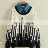 2017 Autumn Wholesale Long Sleeve Cotton Woven Jean Collar Women Sweatshirt thumbnail-1