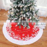 I@home Red Christmas Tree Stump Cover Snowflake Christmas Tree Skirt Carpet thumbnail-3
