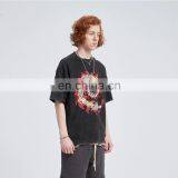 DiZNEW Custom Manufacturer Short Sleeve Black Mens Blank Acid Washed Fade T Shirt thumbnail-3