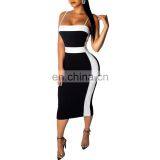 Strapless Dresses Factory Wholesale Low Price Spaghetti Strap V Neck Bandage Dress Bodycontight Sexy Dress Strapless Black Dress thumbnail-2
