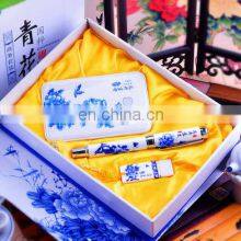 Novelty Business Gift Set Chineses Style Power Bank 6000mah+ 8gb USB With Papery Package