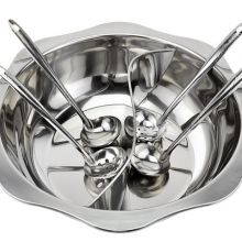Stainless Steel Shabu Shabu Hot Pot Anti-Side Octagonal Two-Pot Double Flavor with Divider Pot