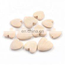 DIY Accessories Natural Color Flat Heart Shape Beech Wood Bead Wooden Loose Spacer Teething Beads thumbnail-2