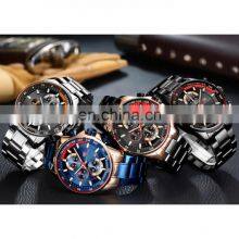 MINI FOCUS MF0218G Luxury Watch For Men Stainless Steel Quartz Relogio Masculino Mens Watches Silver thumbnail-5