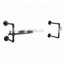 Black Metal Wall Mounted Faucet Design Hanging Clothes Bar Display Closet Rod Garment Rack thumbnail-2