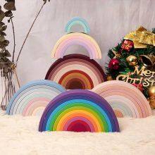 Wholesale Baby Silicone Stacking Toy Safe Silicone Rainbow Teether Straw thumbnail-1