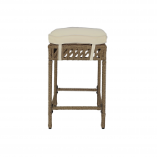 5 Piece Beige Rattan Wicker Bar Set, Patio Dining Furniture, Wine Glass Holder and 4 Bar Stools thumbnail-4